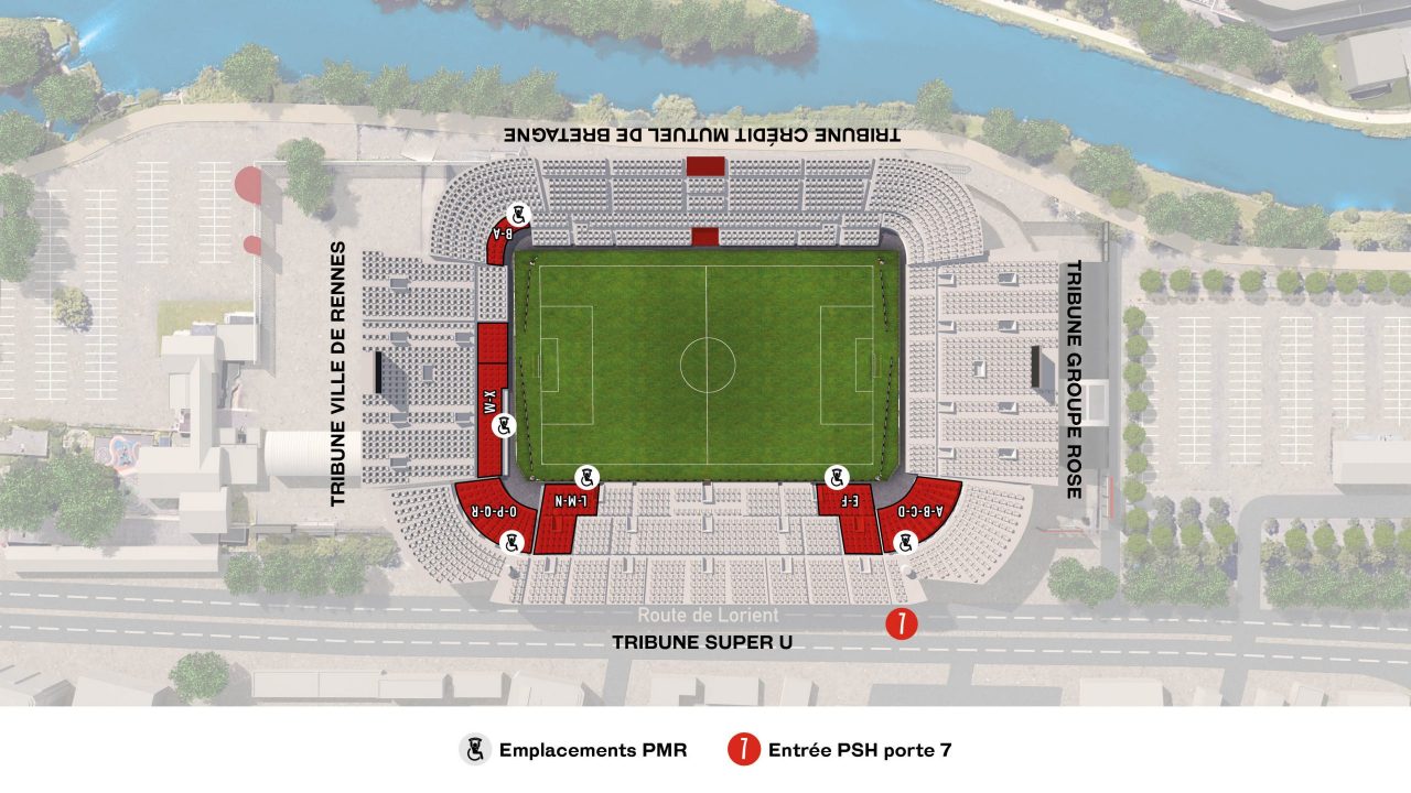 Plan stade accès PSH